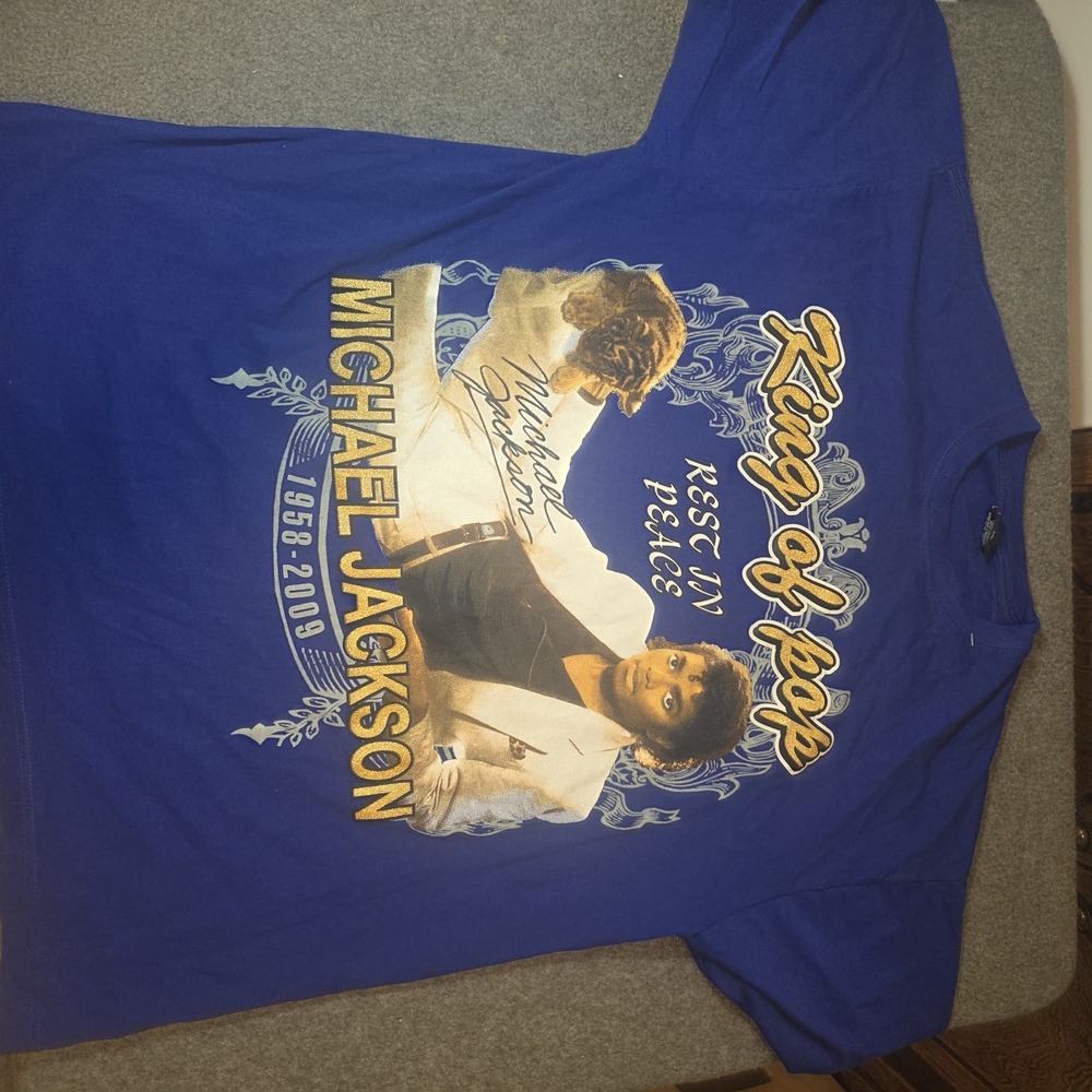Y2k Hippo 2xl Rip Michael Jackson Blue Grapchic T R1